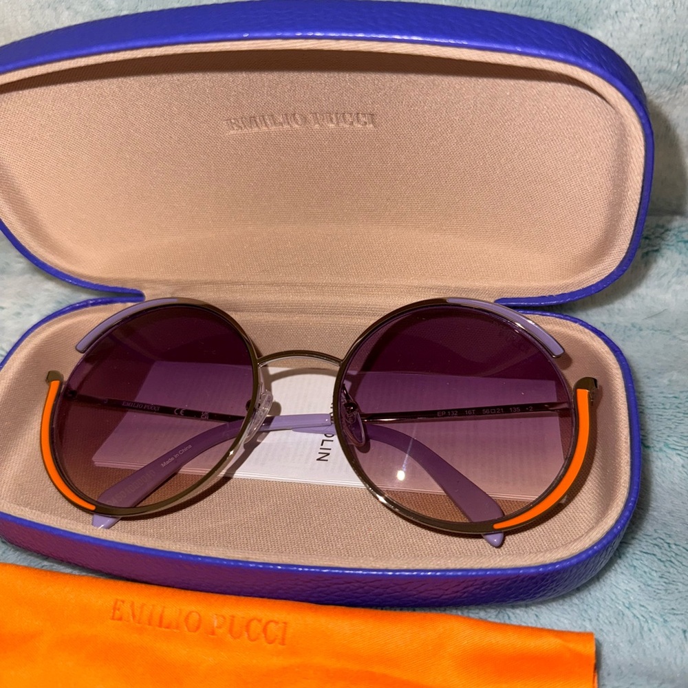 Authentic Emilio Pucci Purple Multicolored Sunglasses